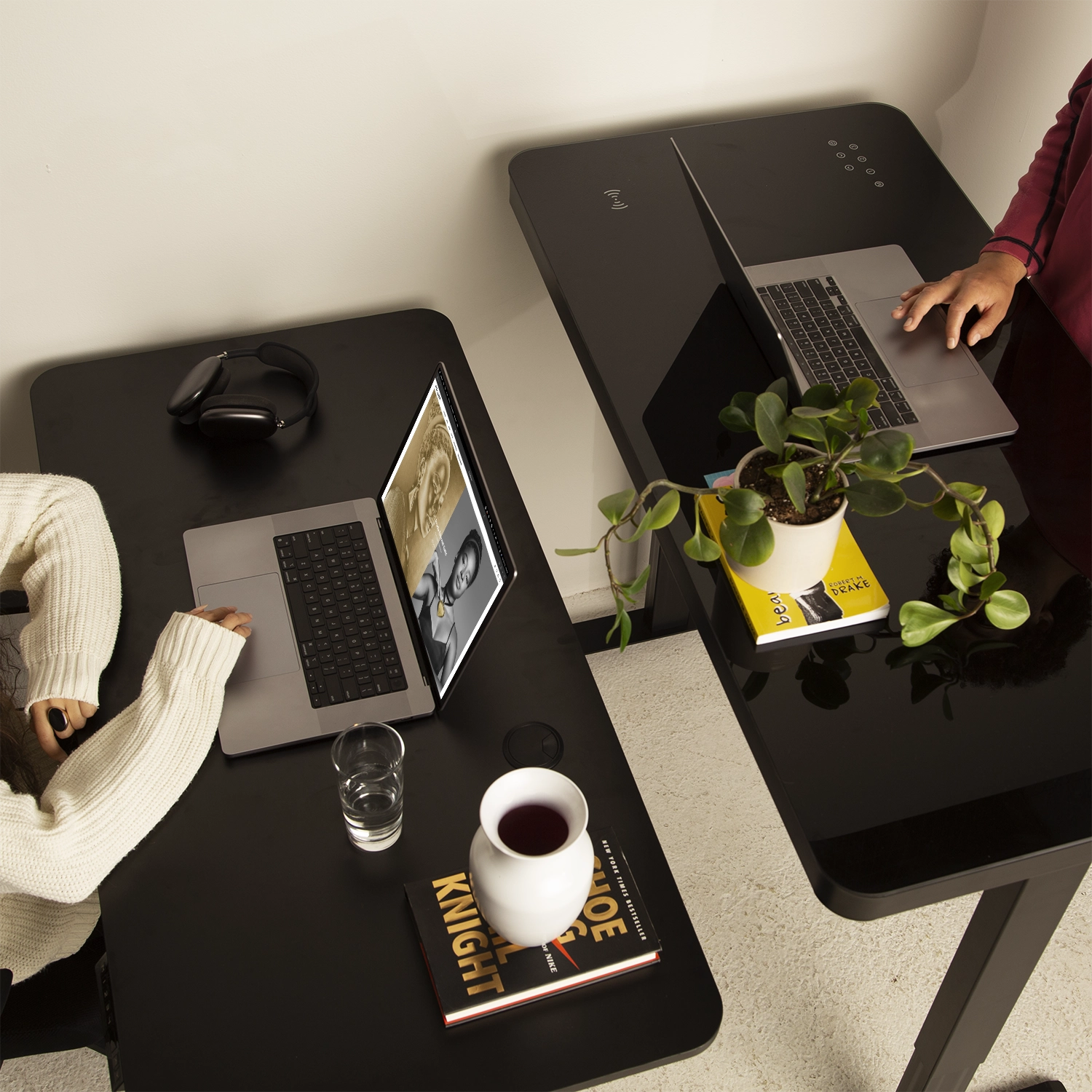 black executive desk