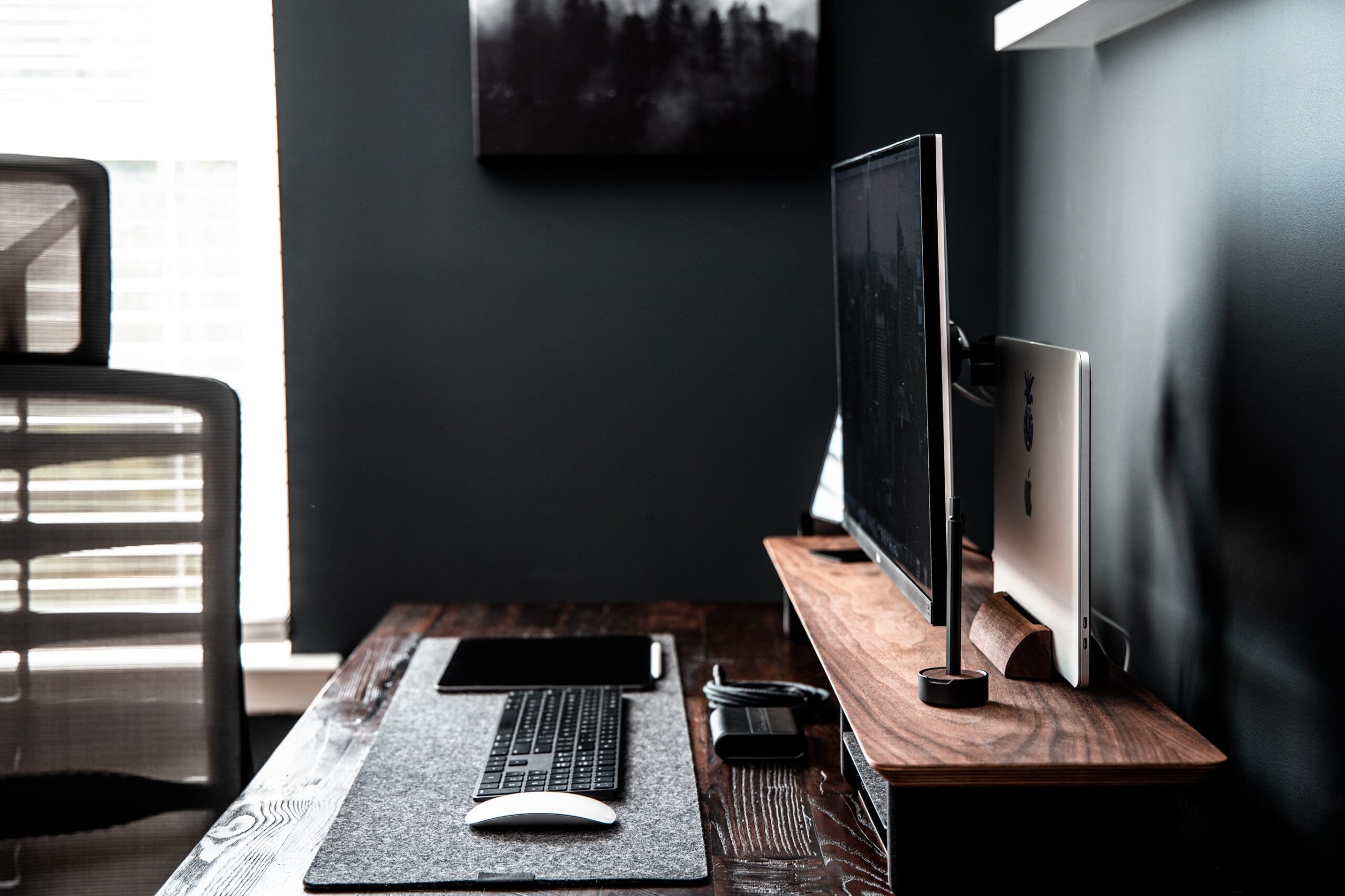 Modern black home office